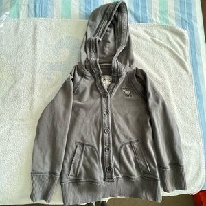 Dark Grey Hollister Full-Zip Hoodie